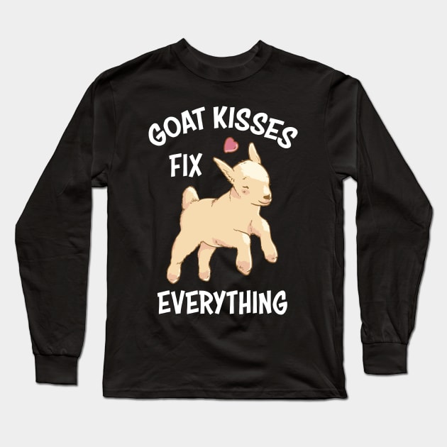 Spread Love and Laughter with Our Goat Kisses Fix Everything Long Sleeve T-Shirt by star trek fanart and more